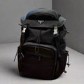 BUCKLE BACKPACK 51 IN BLACK RE-NYLON MIX CALFSKIN