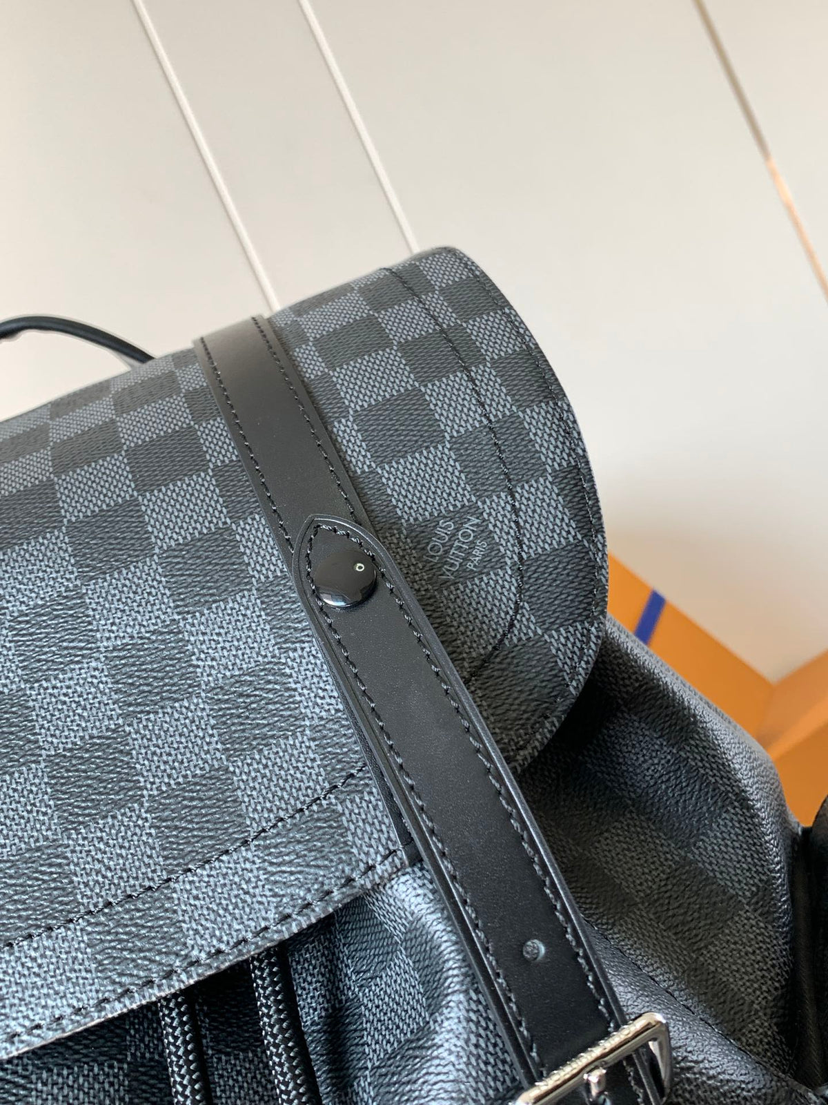 CHRISTOPHER MM BACKPACK 47 IN BLACK DAMIER GRAPHITE CANVAS